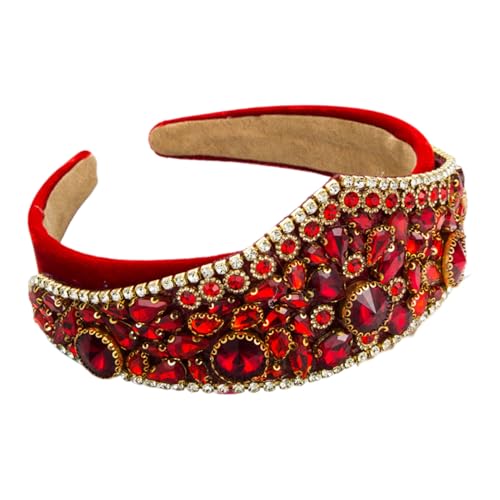Banda para el pelo con pedrería – Diadema vintage festiva brillante | Banda de mujer con cristales – Para fiestas, eventos, Halloween, cosplay, festivales navideños y uso diario de invierno exterior