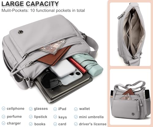 Image of Pealwel Casual Crossbody Bag with Anti Theft Pocket - Women Lightweight Water-Resistant Purse Bag