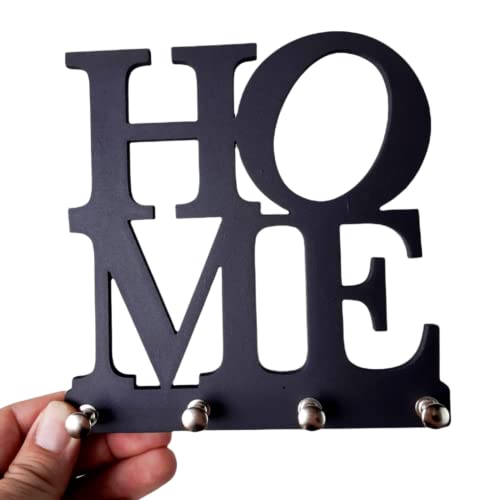 Porta Chaves De Madeira Modelo Home, Entrada Decoração, Fixar na Parede, 4 Pinos
