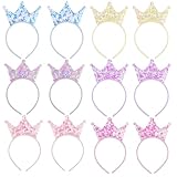 12 confezioni incluse: avrai 12 confezioni della nostra fascia per corona e ogni fascia presenta un'elegante corona con paillettes brillanti, disponibile in sei splendidi colori.