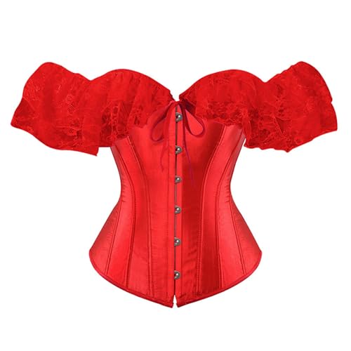 Corset gainant rouge grande taille : affinez votre silhouette en dentelle 4XL