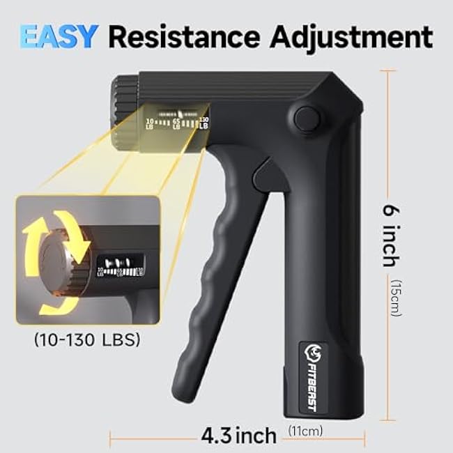 FitBeast Grip Strengthener Forearm Strengthener Hand Grips Strengthener - Adjustable Resistance 10-130LBS