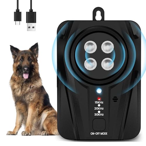 Bubbacare Antibell, Antibell Ultraschall Gerät, 3 Stufen Automatisch Antibell für Hunde mit 33ft, Wiederaufladbares & Wasserdichtes Anti Bell Gerät Hunde, für Große KleineHunde Innen Außenbereich