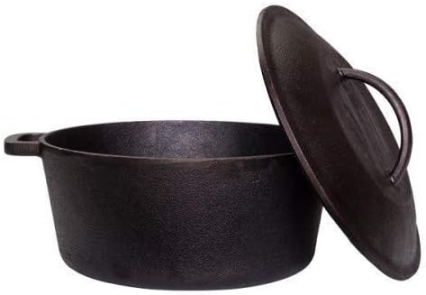 Rock Tawa Cast Iron Dutch Oven, 5 L (Black)