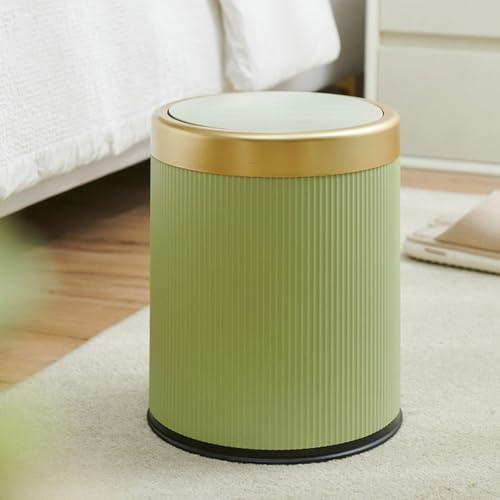 Caneca redonda para basura con tapa para hogar 12L miniatura 4