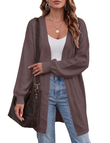 Image of Women's Oversized Fall Cardigans Sweaters Knit Long Chunky Jacket Coat 2026 | Trendy Casual Open Front Clothing Winter Fashion Tops V Neck Cute Long Sleeve Cardigan