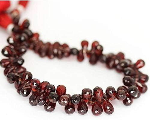 1 Strand red Garnet Tear Drop Faceted 9'' Long Strand Gemstone Beads, Jewelry Supplies for Jewelry Making, Bulk Beads, for Meditation Jewellery Gemstone 6mm to 12mm