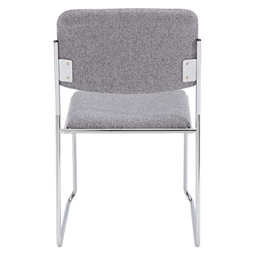 NPS 8652-CN Fabric-upholstered Sled Base Signature Stack Chair, 300-lb Weight Capacity, 19" Length x 21" Width x 33" Height, Grey (Carton of 4)