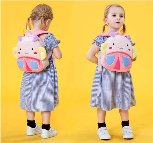 Image of Frantic Kids Velvet School Bag soft plush standard Backpack Baby Girl Preschool Mini Travel Bags Baby Girl & Baby Boy & Toddlers Picnic Carry Travelling Bags (2-5 Years)