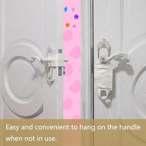 Image of Baby Proof Door Silencer & Cloth Latch Cover (3 Pack, Beige) | 4.1x3.1 Inches Quiet Soft Close Anti-Slam Pads Prevent Slamming Noise & Accidental Locking, Safety for Nursery & Toddler