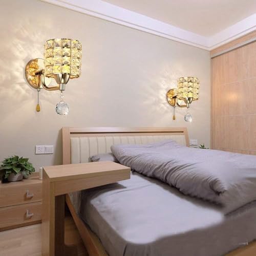 Applique murale en cristal lampe suspendue métal pour escalier