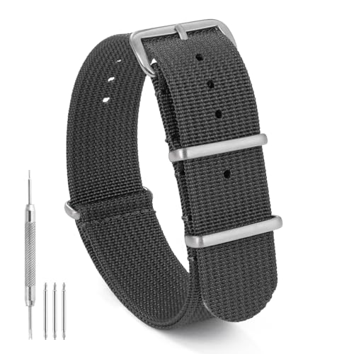 Image of TACTICAL FROG Nylon Watch Band 18mm 19 mm 20mm 22 mm 24 mm, Waterproof Military Watch Straps Replacement for Men Women, With Stainless Steel Buckle