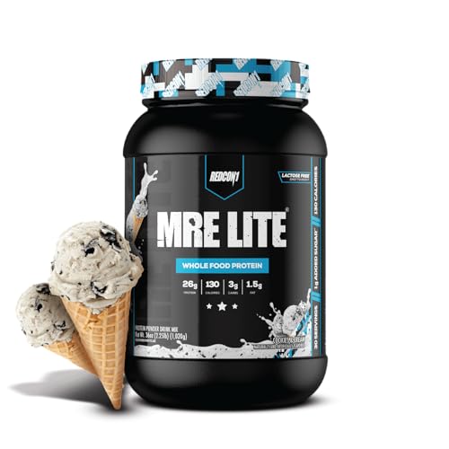 Image of REDCON1 MRE LITE Whole Food Protein Powder, Cookies & Cream - Lactose Free Meal Replacement with Animal Protein Blends - Easy to Digest Formula - Only 3g Carb per Serving (30 Servings)