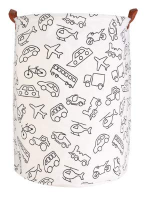 ModernHome & Co 19.7in Tall Laundry Basker Large Hamper Room Storage Decor Waterproof Foldable Canvas Laundry Baskets Kawaii Room Decor Baskets for Organizing Baby Hamper Laundry Bag (Blk Transport)