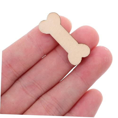Housoutil 200stücke Holzknochen-ausschnitte Unbearbeitet für Bastelprojekte Dekorationen Tierform Holzspäne Hobbykunst Handarbeit Schnitzen Naturmaterial