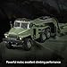 XeleMush 1/16 WPL RC Military Trailer, 2.4G 6WD 41.3 Inch Full-Proportional RC Transport Semi Trailer Tractor Truck Engineering Vehicle Models Toys