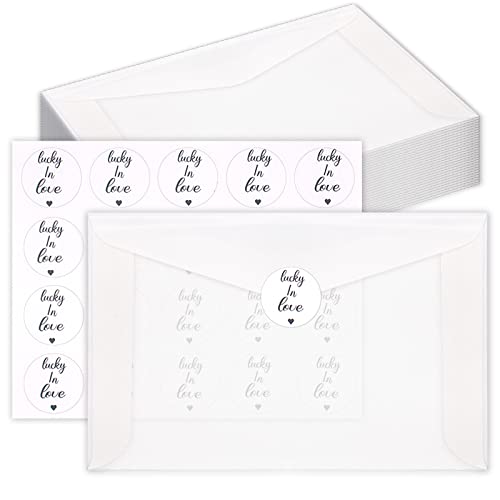 100 Pcs Glassine Envelopes Clear Envelopes And 100 Pcs Wedding Favor Stickers For Collecting Lottery Ticket Stamp Card Coin Gift Wedding Guest Favor Supplies Wedding Lotto Ticket Favors #TOP10
