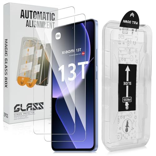 LiiLaa Schutzfolie für Xiaomi 13T / 13T Pro 5G für Panzerglas [Auto-Installation] [Full Screen] 9H Härte Gehärtete Glas Displayfolie Kratzfest Schutzglas Anti-Fingerabdruck 2 Stück