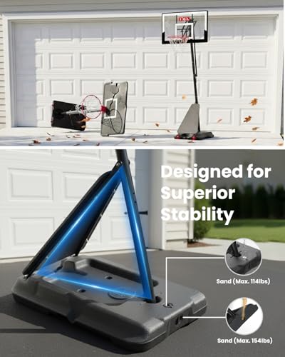 Image of IGL Portable Basketball Hoop Outdoor, 10 FT Height Adjustable Basketball Goal
