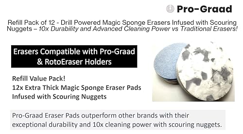 Image of Refill Pack of 12 Drill Powered 3.5 inch Magic Sponge Erasers with Scouring
