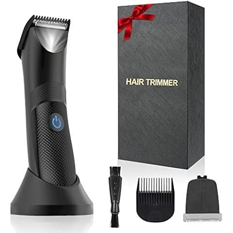 Acemall Body Trimmer for Men Electric Groin Hair Trimmer (Free 1 Ceramic Head) Waterproof Body Groomers 3.0 with LED Light Body Groomer Rechargeable Built-in Battery, Ultimate Male Hygiene Razor Cover