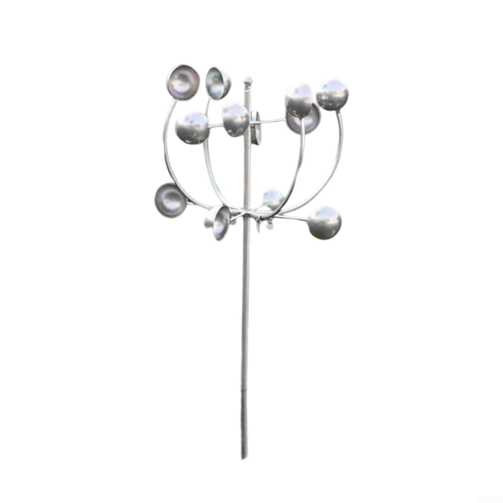Moulin à vent en métal pour extérieur, décoration de jardin, fer rotatif pour sculpture pour pelouse, terrasse, calme en cas de vent léger, 120 cm de haut