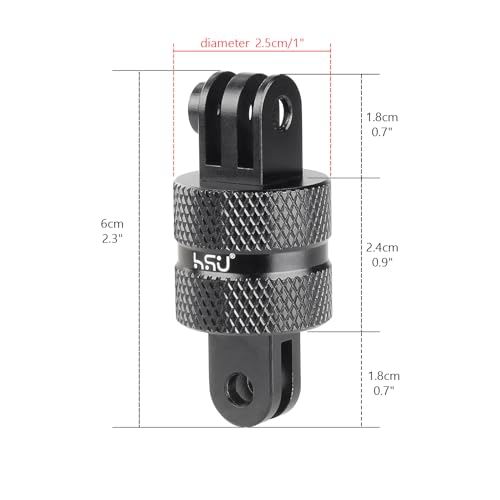 Image of HSU Aluminum 360 Degree Rotation Camera Mount, Tripod Adapter Compatible with GoPro Hero, DJI, Sony, Xiaomi Yi AKASO Campark and Other Action Cameras