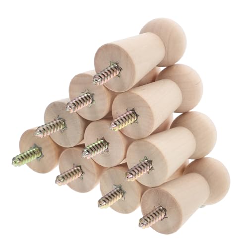DIYEAH 10 Piezas Perchero De Madera Colgadora De Toallas Percheros Antiguos Gancho De Cocina Ganchos De Pared De Madera Maciza Toalleros Para Puerta De Baño Perchas Simples Estante