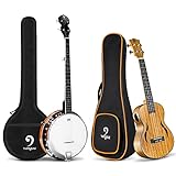 Vangoa 5 String Banjo and 21 Inch Soprano Ukulele