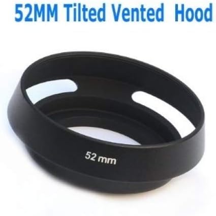 EzFoto 52mm Tilted Vented Metal Lens Hood Shade for Leica, Contax Zeiss, Voigtlander Lens