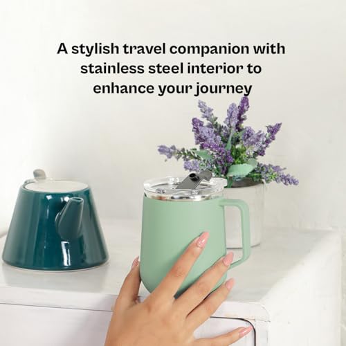Image of Udyan Tea 500ml Stainless Steel Insulated Mug with Double-Walled Design | Spill-Proof Flip-Top Lid & Comfortable Handle| Ideal Gift for All Occasions