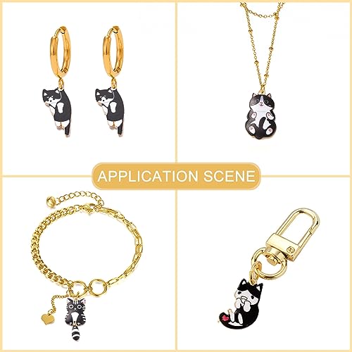 Stiesy 20Pcs 10 Styles Black Cat Charms Enamel Pet Kitten Pendant Charm Cute Animal Dangle Charms for Jewellery Making DIY Bracelet Crafting - Image 3