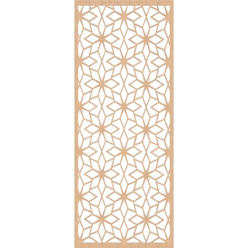 Image of 25 3 /8 inchW x 64 3 /8 inchH x 1 /4 inchT Lake Decorative Fretwork Wood Wall Panels, Hickory