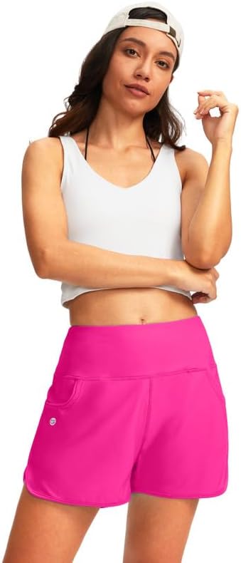 G Gradual Women's 3"/5'' High Waisted Swim Board Shorts with Pockets Liner Quick Dry Swimsuit Bottoms Bathing Suit for Women thumbnail
