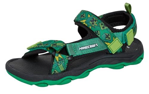 Minecraft Sandalen für Kinder Mädchen Jungen Creeper Sport Sommerschuhe Grün  3 Big Kid