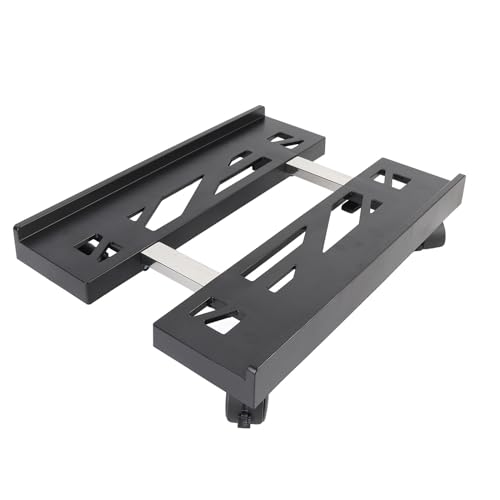 Soporte móvil para torre de PC ajustable con 4 ruedas giratorias con bloqueo, soporte robusto para CPU para escritorio de juegos u oficina, carrito ventilado para piso que cabe la mayoría de las PCs miniatura 2