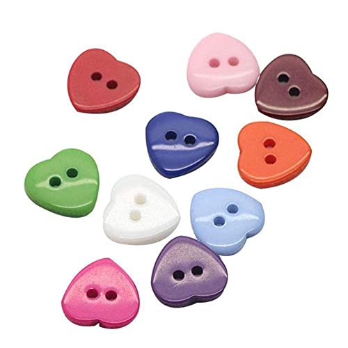 Rovos Hot 100Pcs/Lot Plastic Heart Shaped Buttons Mixed Color Making Made Fastener Hand Mate For Jewelry Snap Supplies Button #TOP4