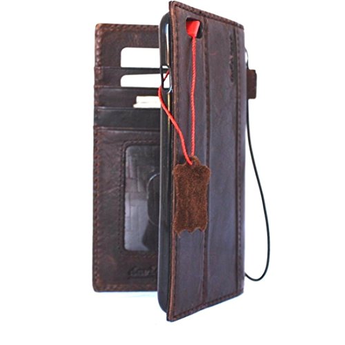 Genuine Italian Leather Hard Case For Iphone 6 6S 4.7 Inch Book Wallet Slim Cover Handmade S Luxury Card Slots Thin Brown Daviscase #TOP6