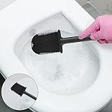 Samaly Silicone Toilet Brush, Bathroom Deep Cleaning Bowl Buddy Toilet Brush with Soft Flexible Bristles and No-Slip Plastic Handle, Toilet Brushes with holders and Base for Anti-drip, Black - Image 7