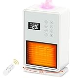 セラミックヒーター【2025冬新型 暖房・加湿・空気清浄】超音波加湿搭載 人感センサー付 ECO知能恒温 節電対策 LED大型ディスプレ カラーLEDライト 自動首振 電気ストーブ セラミックファンヒーターり電気ヒーター 1秒速暖 4段階切替 24時間タイマー機能 1200W/800W 転倒自動オフ 過熱保護 暖房器具 脱衣所 洗面所 台所 PSE認証済