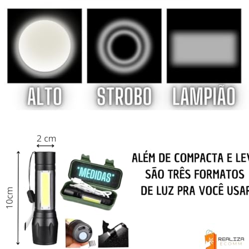 Kit Binóculo Profissional 20x50 Zoom Super Potente De Longo Alcance 10Km + Mini Lanterna Tatica Led