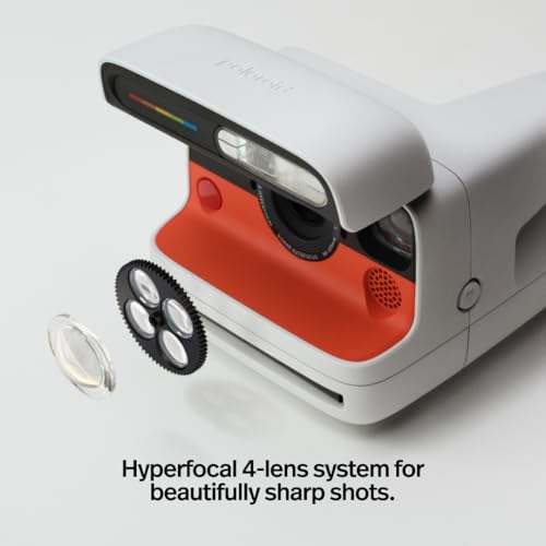 Image of Polaroid Flip Instant Camera + Color Film Bundle (16 Photos Included) - White (6652) - Hyperfocal 4-Lens System, Sonar autofocus, and Sence Analysis with Bluetooth paired Companion app