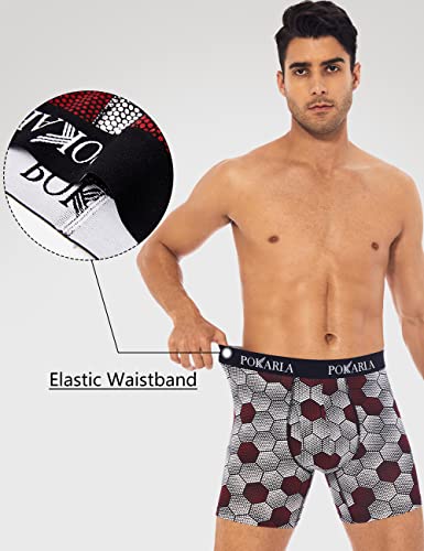 Pokarla Mens Stretch Boxer Briefs Soft Cotton Open Fly Underwear Tagless Underpants Pack Of 4 Large #TOP1