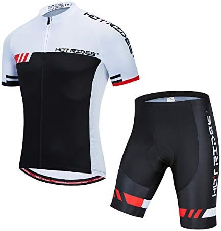 Hot Rides メンズ 速乾 サイクリングジャージ 3Dジェルパッド入りショーツとビブセット US サイズ: 3X-Large カラー: マルチカラー