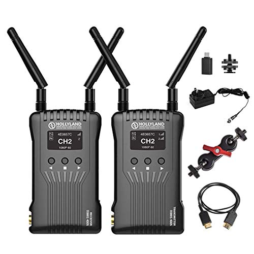 Hollyland Mars 400S Wireless SDI HDMI Video Transmission System, iOS & Android App Monitoring with OLED Display, 400 Feet 5G 1080P Transmitter for DSLR Mirrorless Camera Gimbal Stabilizer