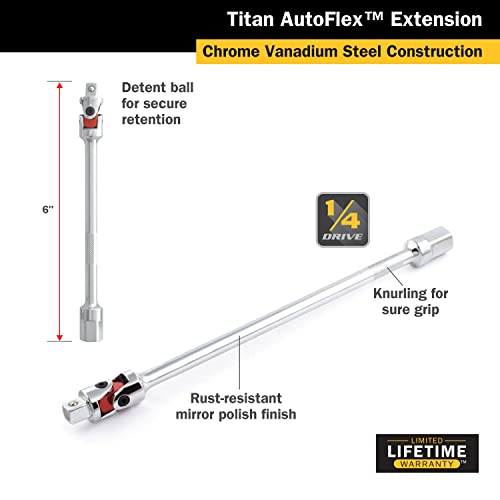 Image of Titan 66109 1 /4-Inch x 6-Inch Auto Flex Universal Joint Extension Adapter