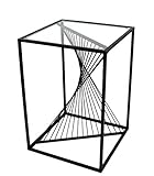 Lieferumfang: 1x Metall 3D Design Möbel schwarz Beistelltisch 40 x 58cm