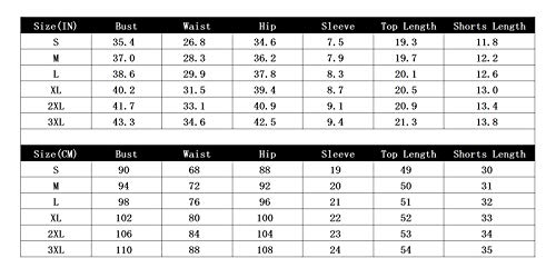 Women’s 2 Piece Outfits – Letter Print Stripe Baseball Sweatsuits Short Sleeve Button Down Shirts Top + Shorts Set Tracksuit Black X-Large #TOP6