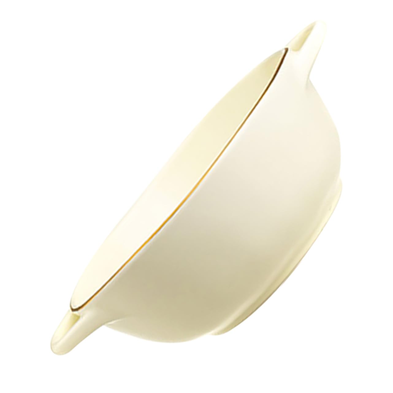 Mipcase Cuenco Resistente al Calor Óxido Beige de Cerámica de 1200ml Doble Asa Adecuado para Ensaladas y Uso Diario en Lavavajillas