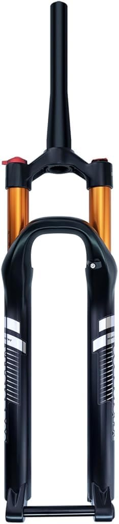 HOMSXPAC Mountain Bike Forks 27.5/29inch Bikes 1-1/8" Straight/tapered Front 120mm Travel Rebound Damping Manual/Remote 15 * 100mm Thru Axle(Tapered-manual,GOLD_2